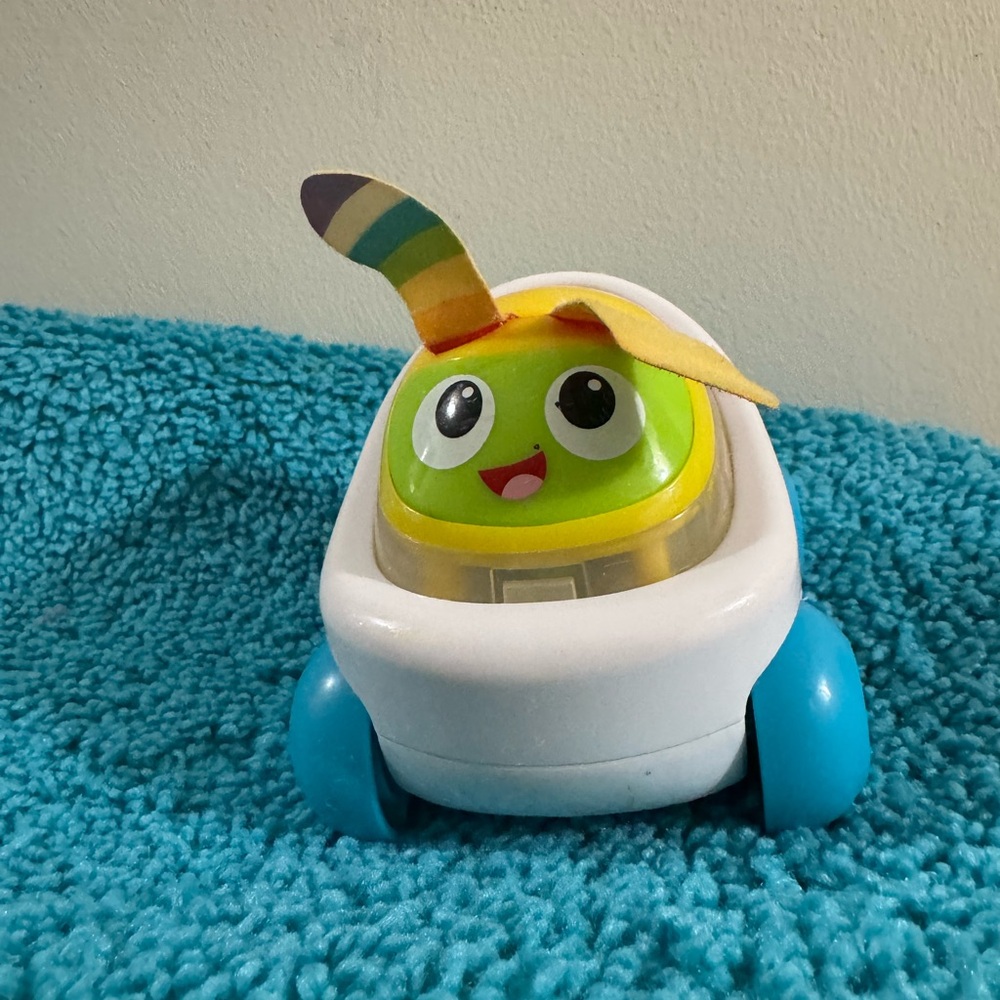 Fisher-Price Smiling Green and White Toy Car